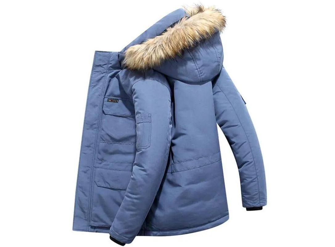 Mens Winter Coats Fashion Hooded Parkas Warm Winter Jackets Men Thick Casual Turn Down Collar