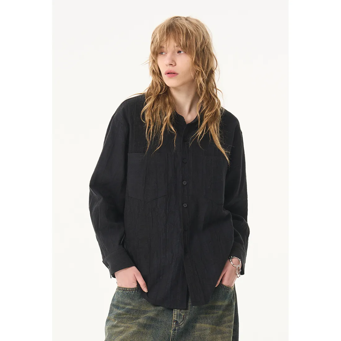 MODITEC  |Unisex Blended Fabrics Street Style Long Sleeves Plain