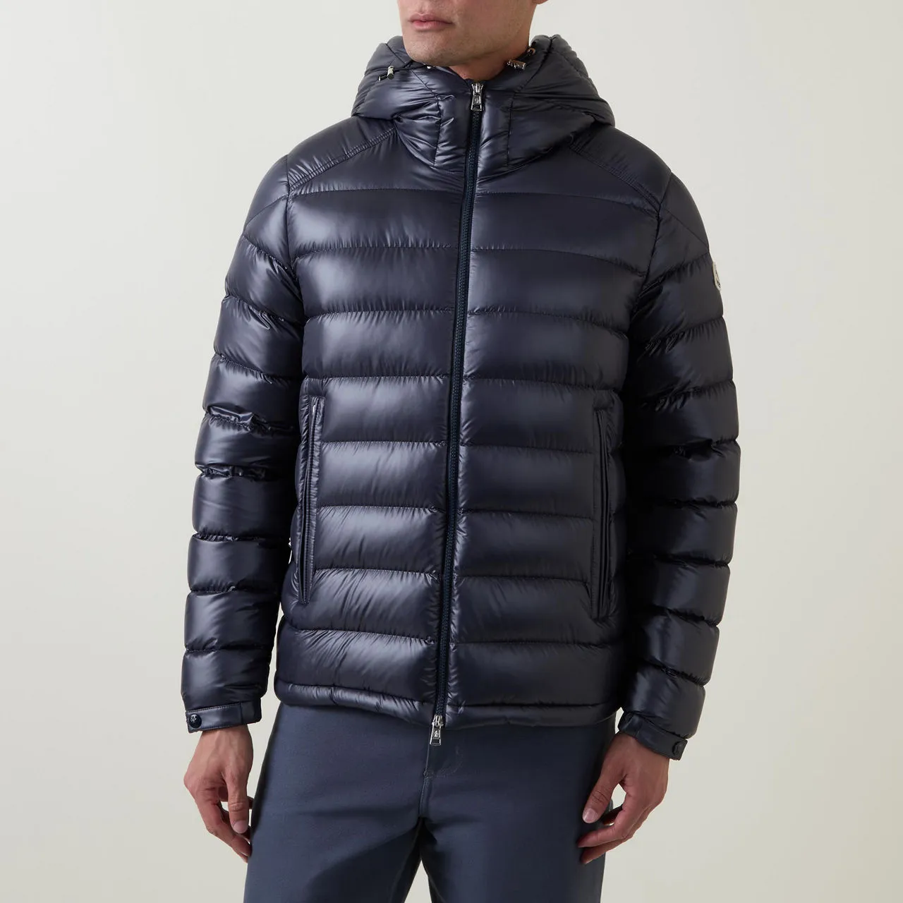 MONCLER Besines Short Down Jacket - Navy