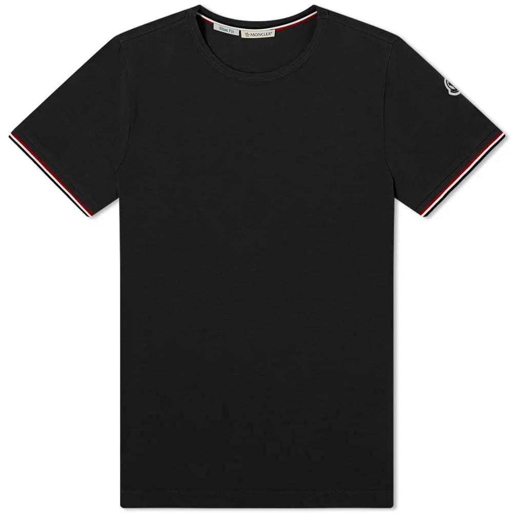 MONCLER  |Crew Neck Pullovers Stripes Cotton Short Sleeves Logo