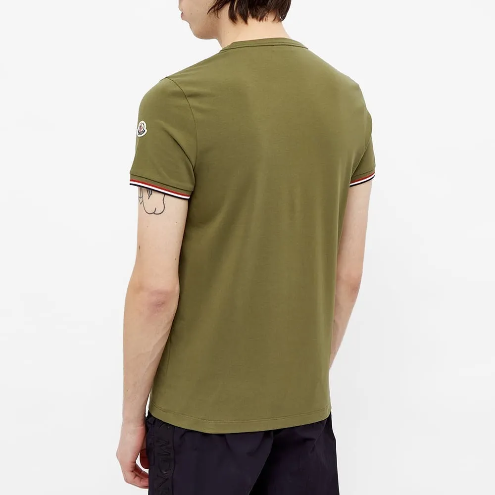 MONCLER  |Crew Neck Pullovers Stripes Cotton Short Sleeves Logo