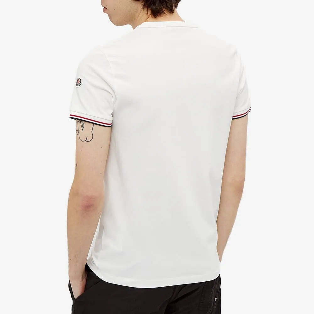 MONCLER  |Crew Neck Pullovers Stripes Cotton Short Sleeves Logo