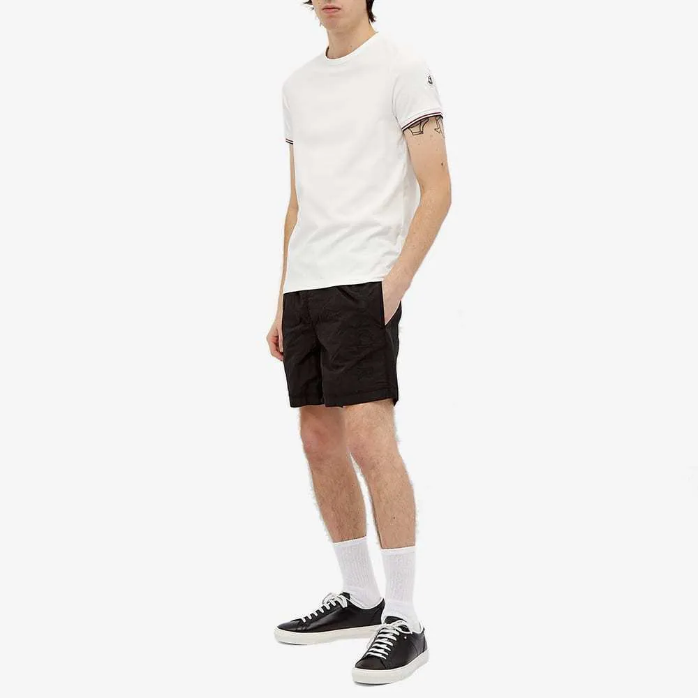 MONCLER  |Crew Neck Pullovers Stripes Cotton Short Sleeves Logo