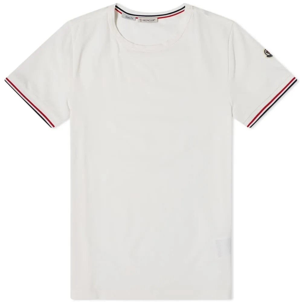 MONCLER  |Crew Neck Pullovers Stripes Cotton Short Sleeves Logo