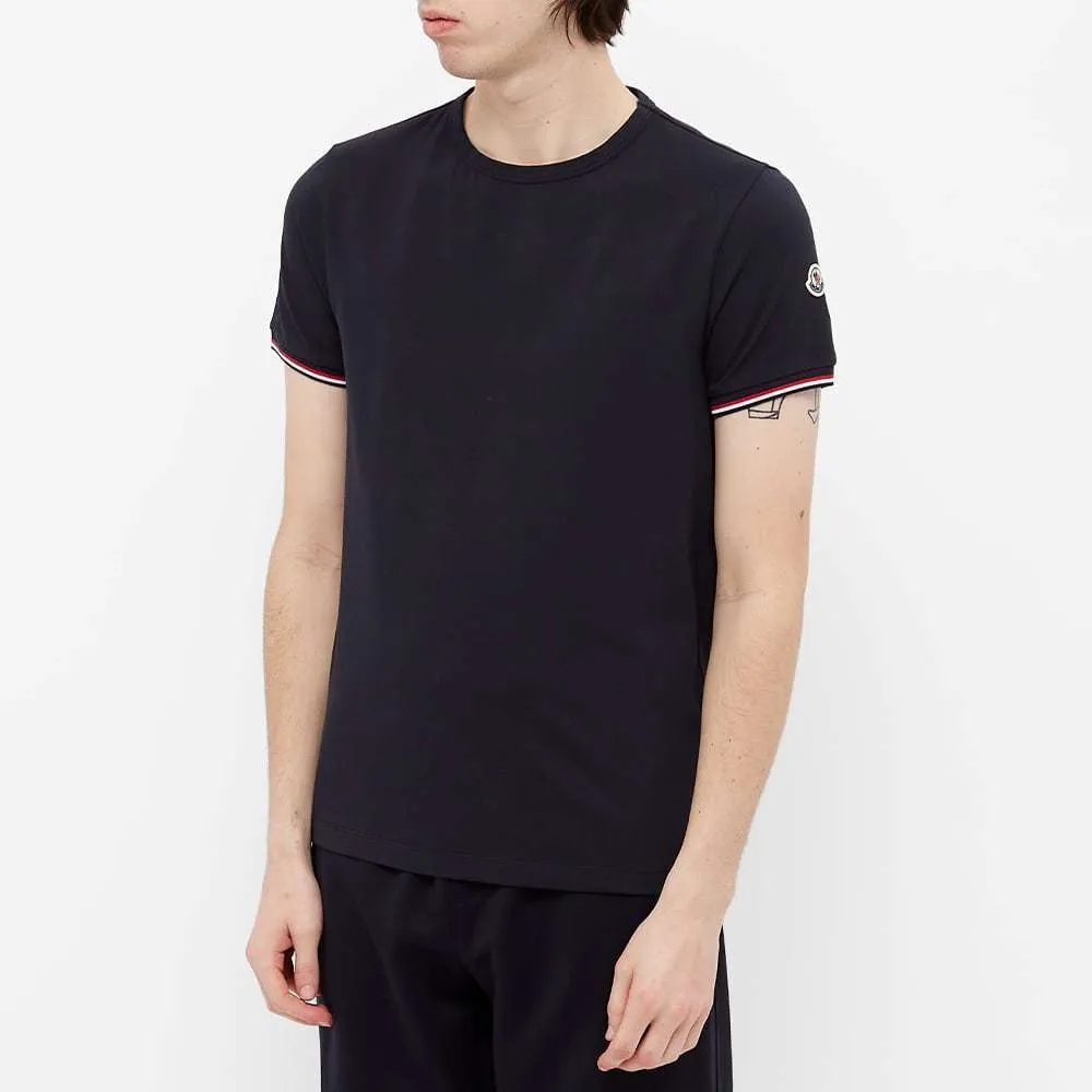 MONCLER  |Crew Neck Pullovers Stripes Cotton Short Sleeves Logo