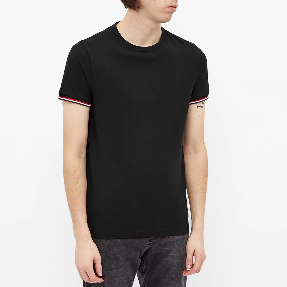 MONCLER  |Crew Neck Pullovers Stripes Cotton Short Sleeves Logo