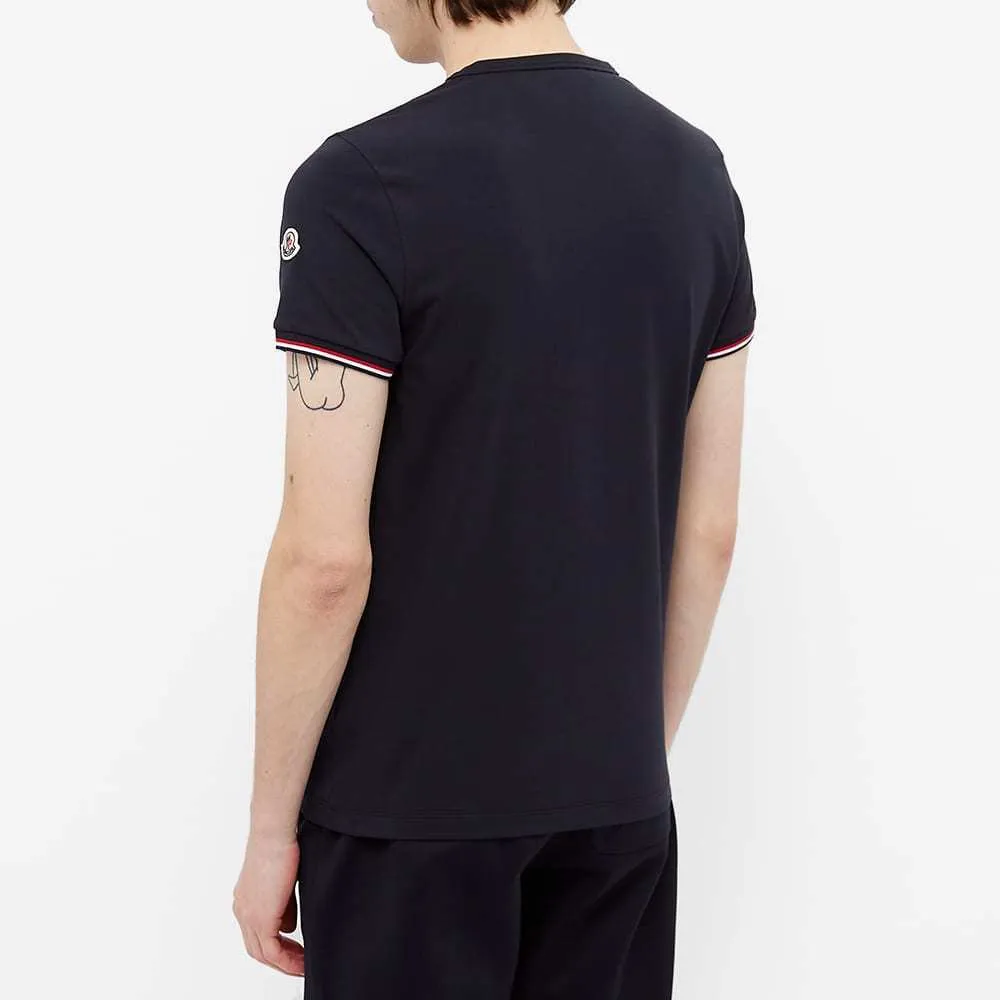 MONCLER  |Crew Neck Pullovers Stripes Cotton Short Sleeves Logo