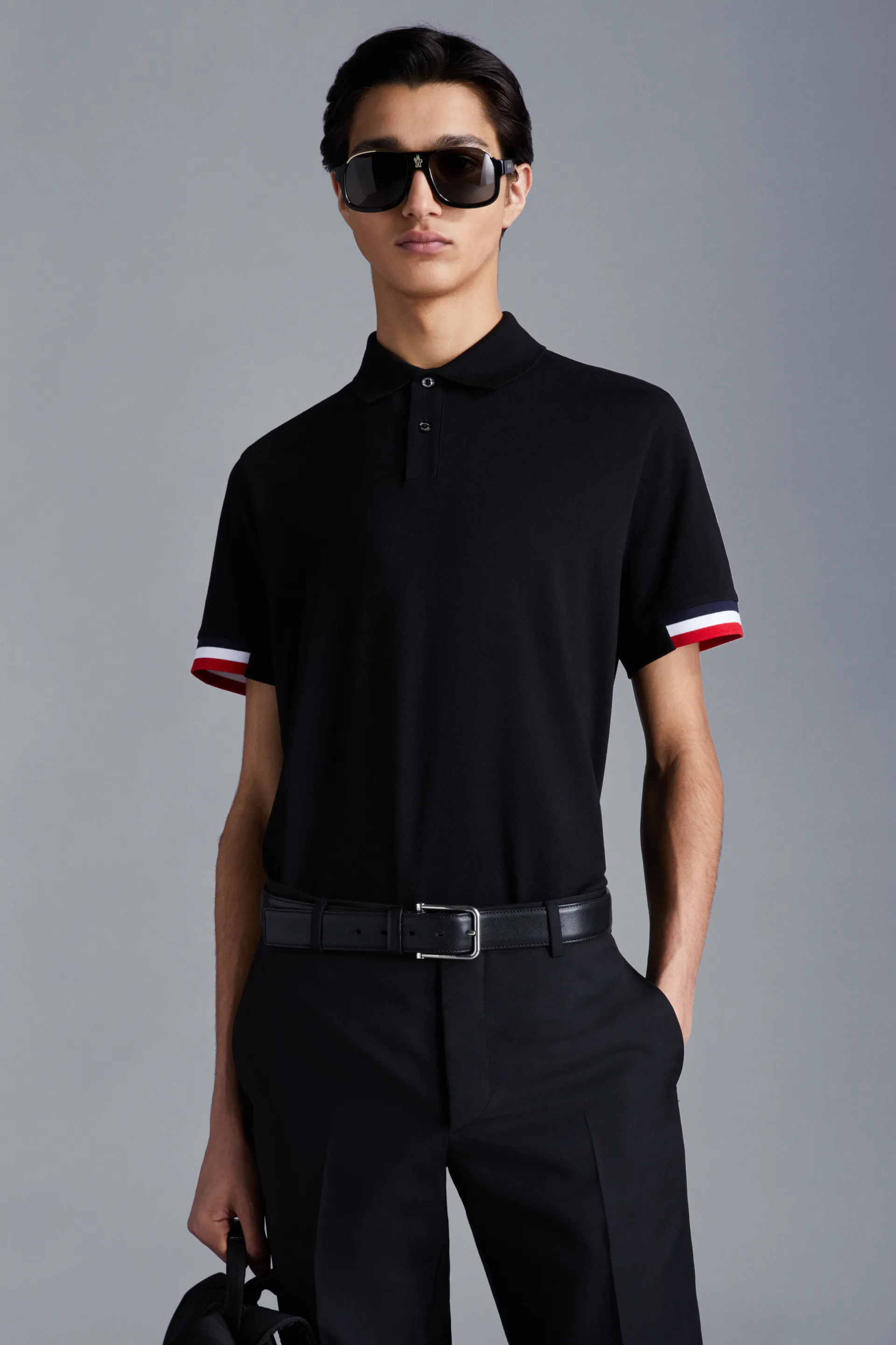 MONCLER  |Tricolor Accent Polo Shirt