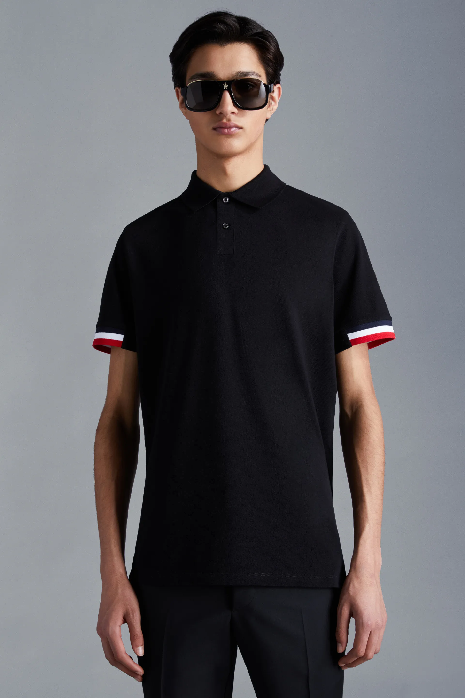 MONCLER  |Tricolor Accent Polo Shirt