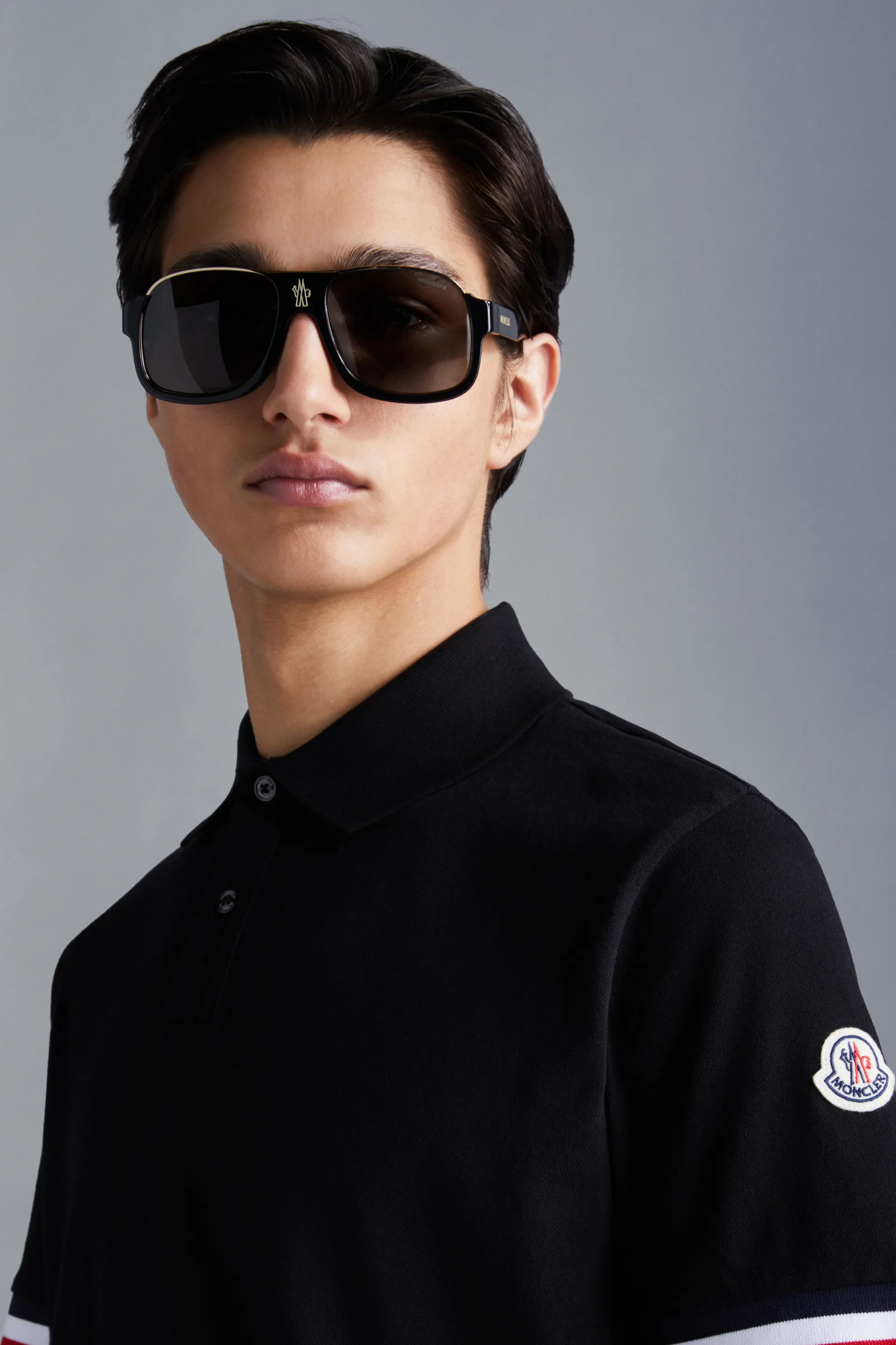 MONCLER  |Tricolor Accent Polo Shirt