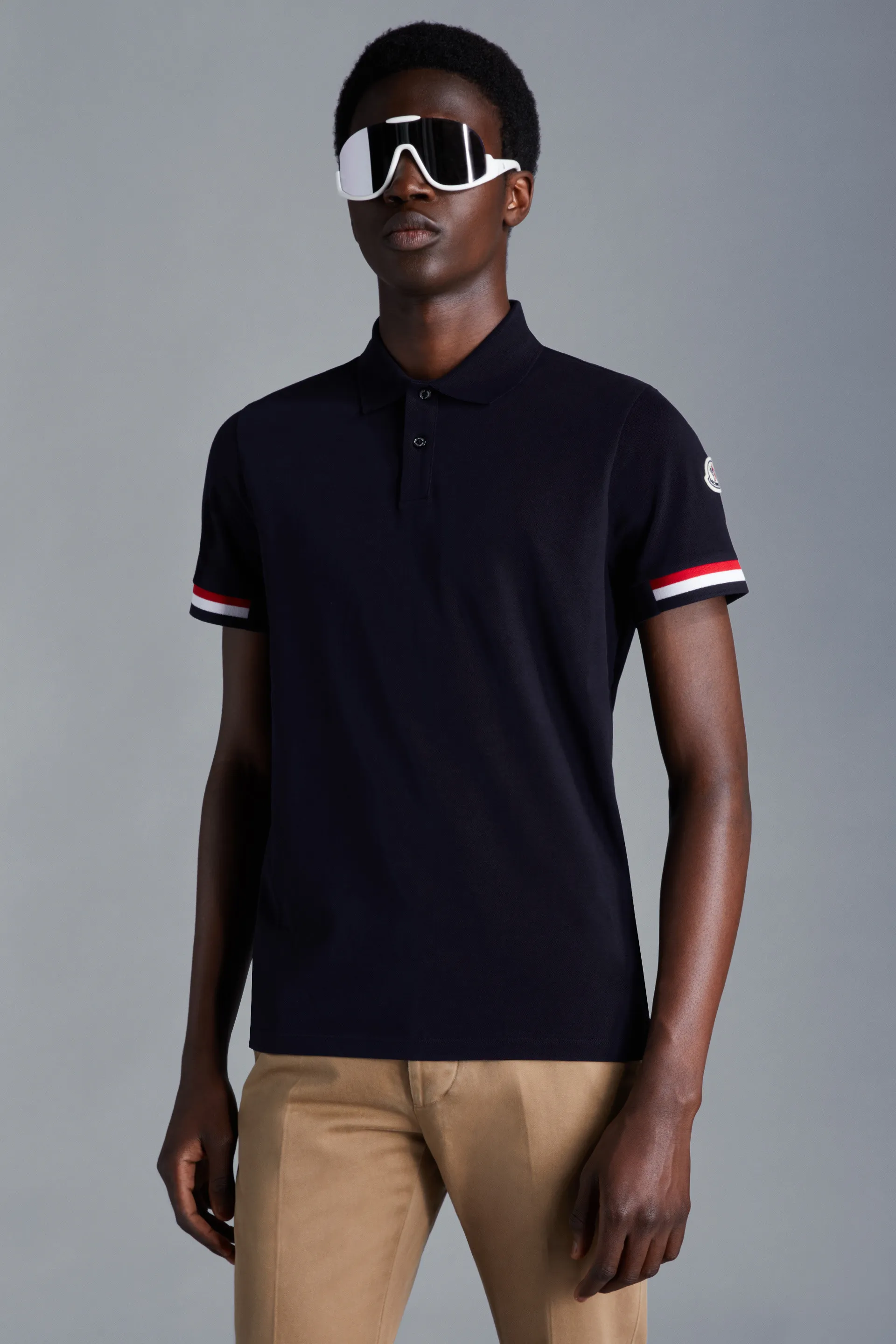 MONCLER  |Tricolor Accent Polo Shirt