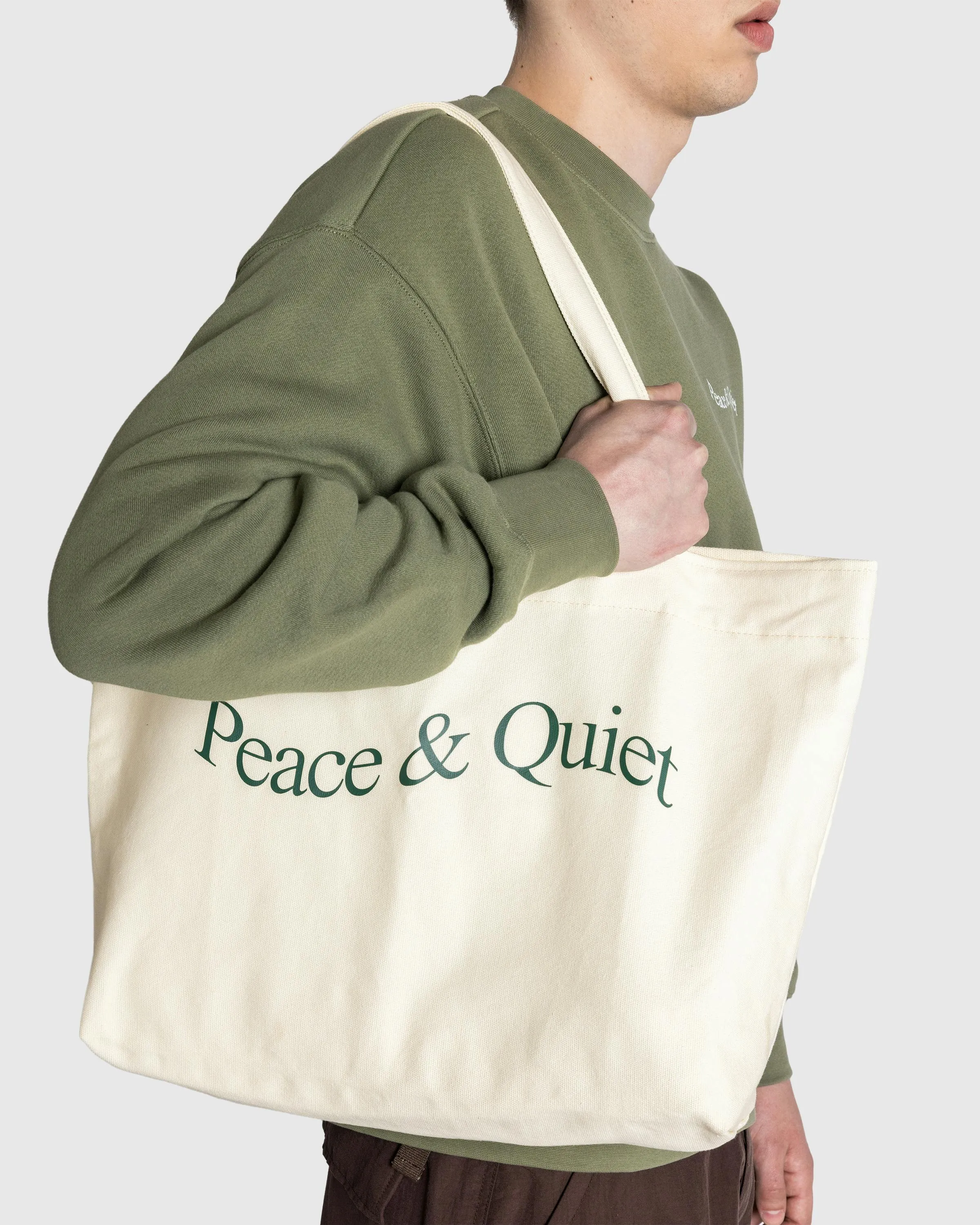 Museum of Peace & Quiet – Wordmark Tote Bag Bone | Highsnobiety Shop