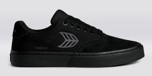 NAIOCA PRO All Black Suede and Canvas Ash Grey Logo Sneaker Men