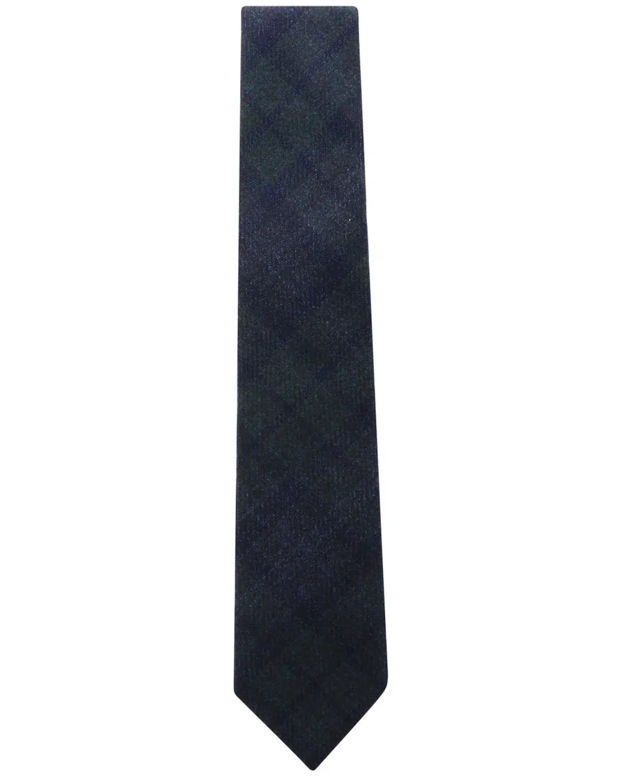 Navy and Verde Flannel Plaid Tie