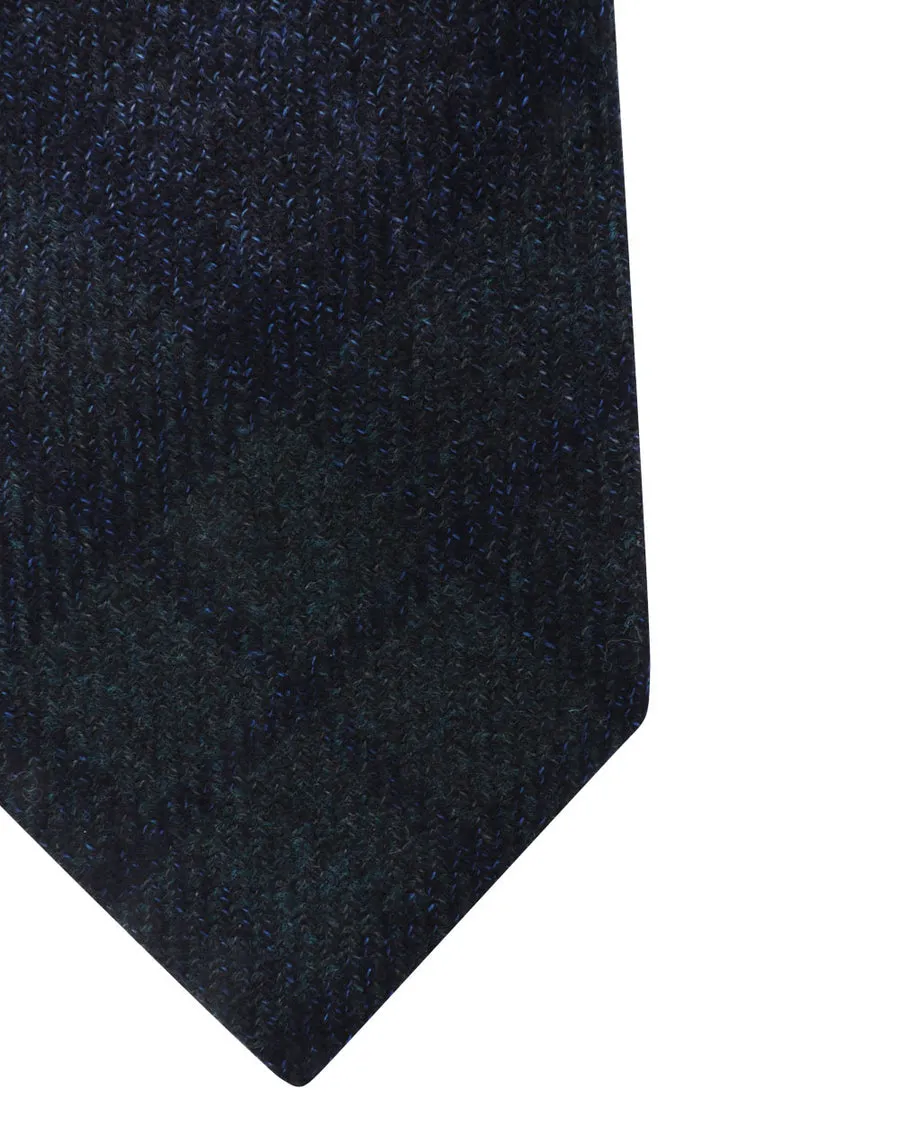 Navy and Verde Flannel Plaid Tie