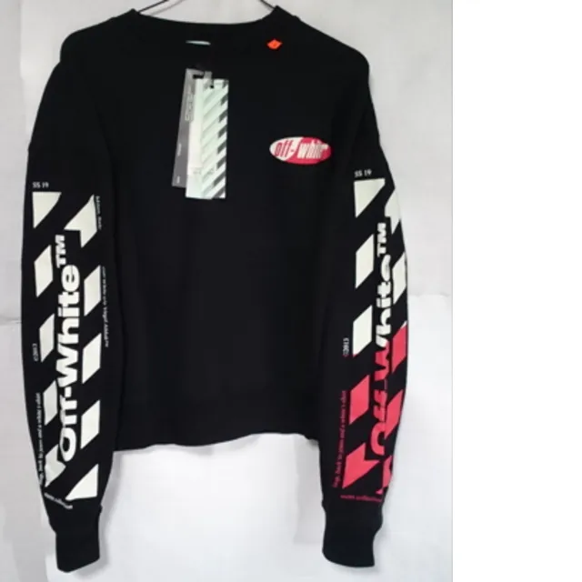 Off-White  |Crew Neck Unisex Street Style Long Sleeves Cotton