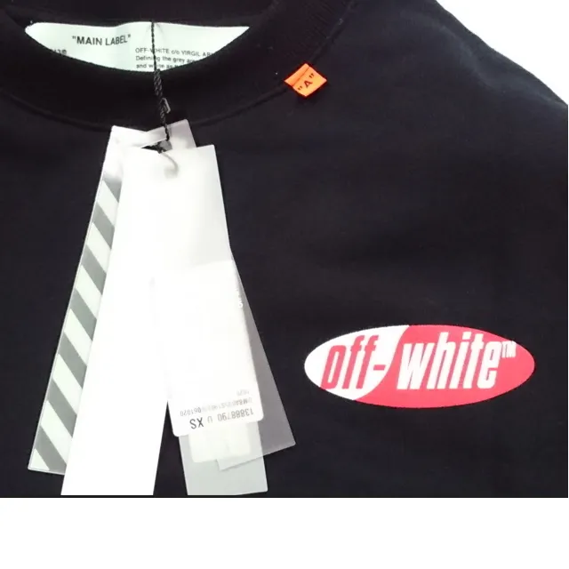 Off-White  |Crew Neck Unisex Street Style Long Sleeves Cotton