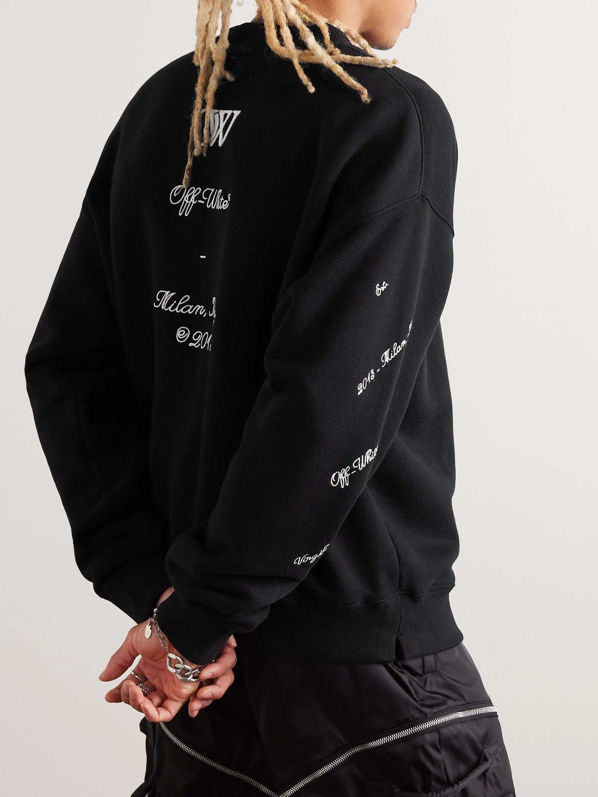 Off-White  |Pullovers Street Style Long Sleeves Cotton Logo Sweatshirts