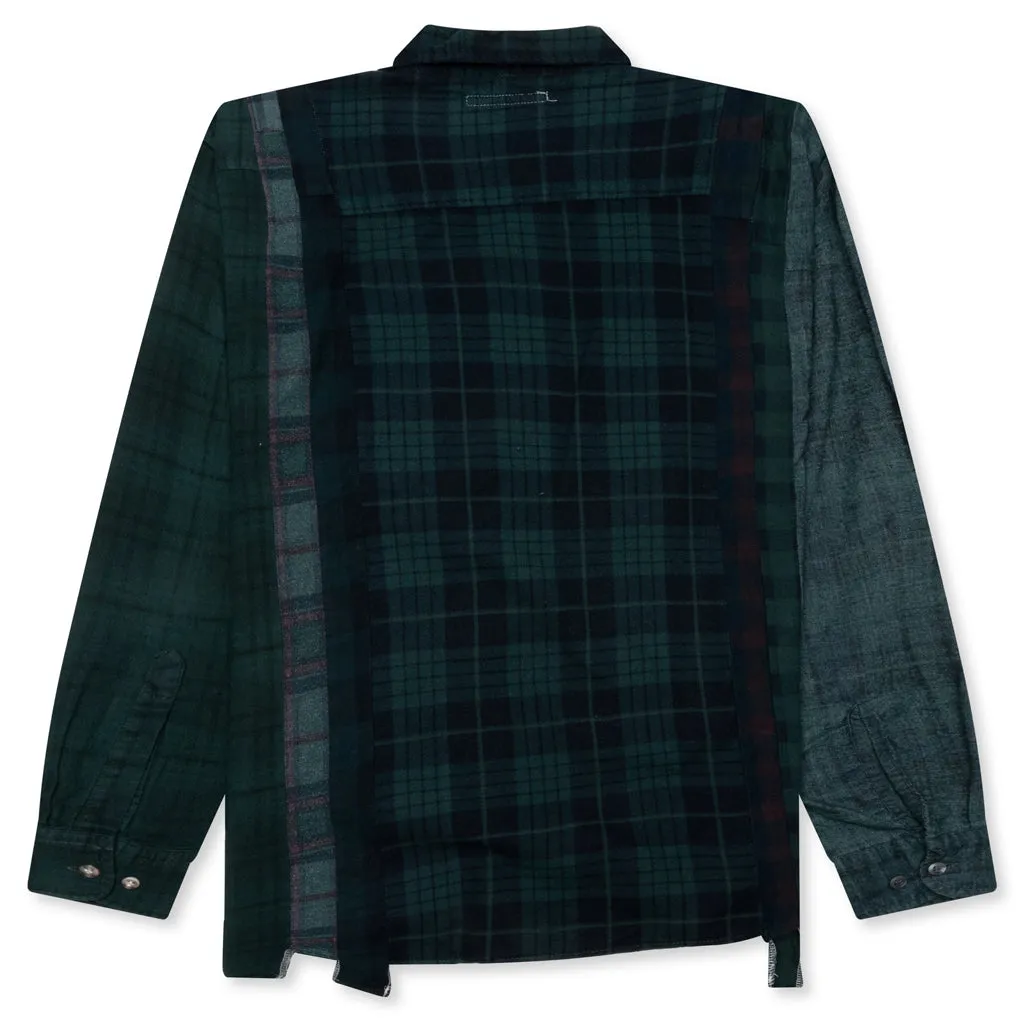 Over Dye 7 Cuts Wide Shirt - Green