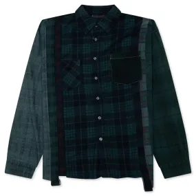 Over Dye 7 Cuts Wide Shirt - Green