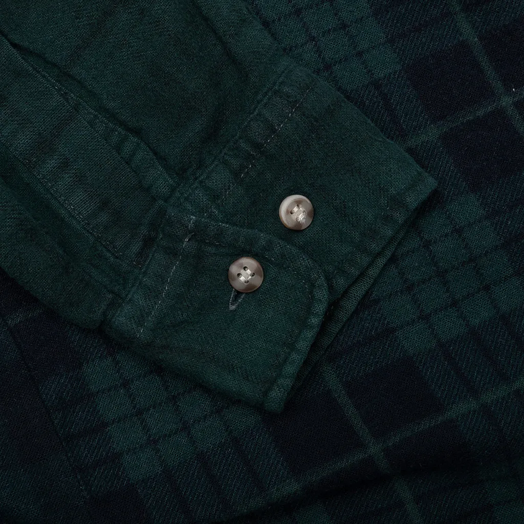 Over Dye 7 Cuts Wide Shirt - Green