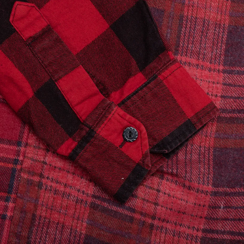 Over Dye 7 Cuts Wide Shirt - Red