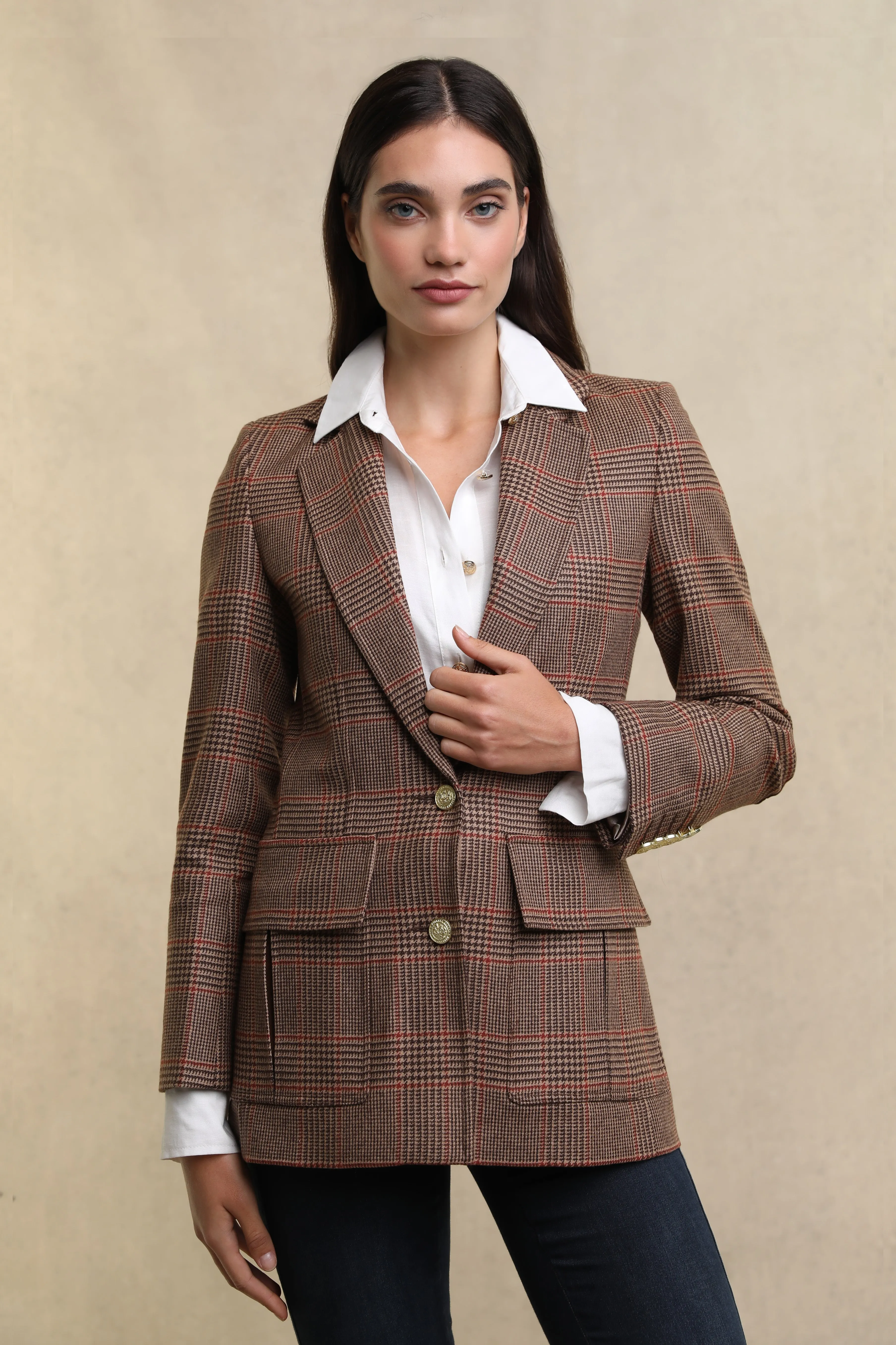 Paddington Blazer (Clarence Check Merlot)