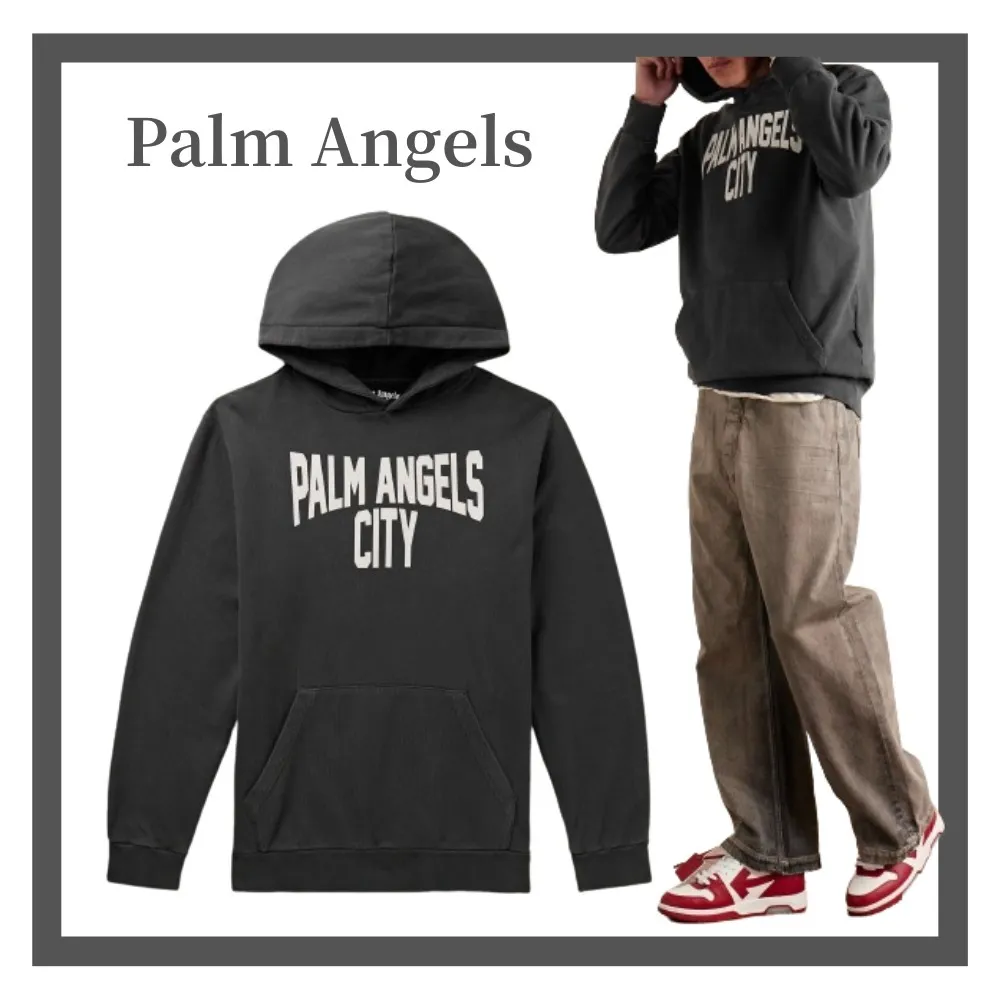 Palm Angels  |Pullovers Sweat Street Style Long Sleeves Plain Cotton Logo