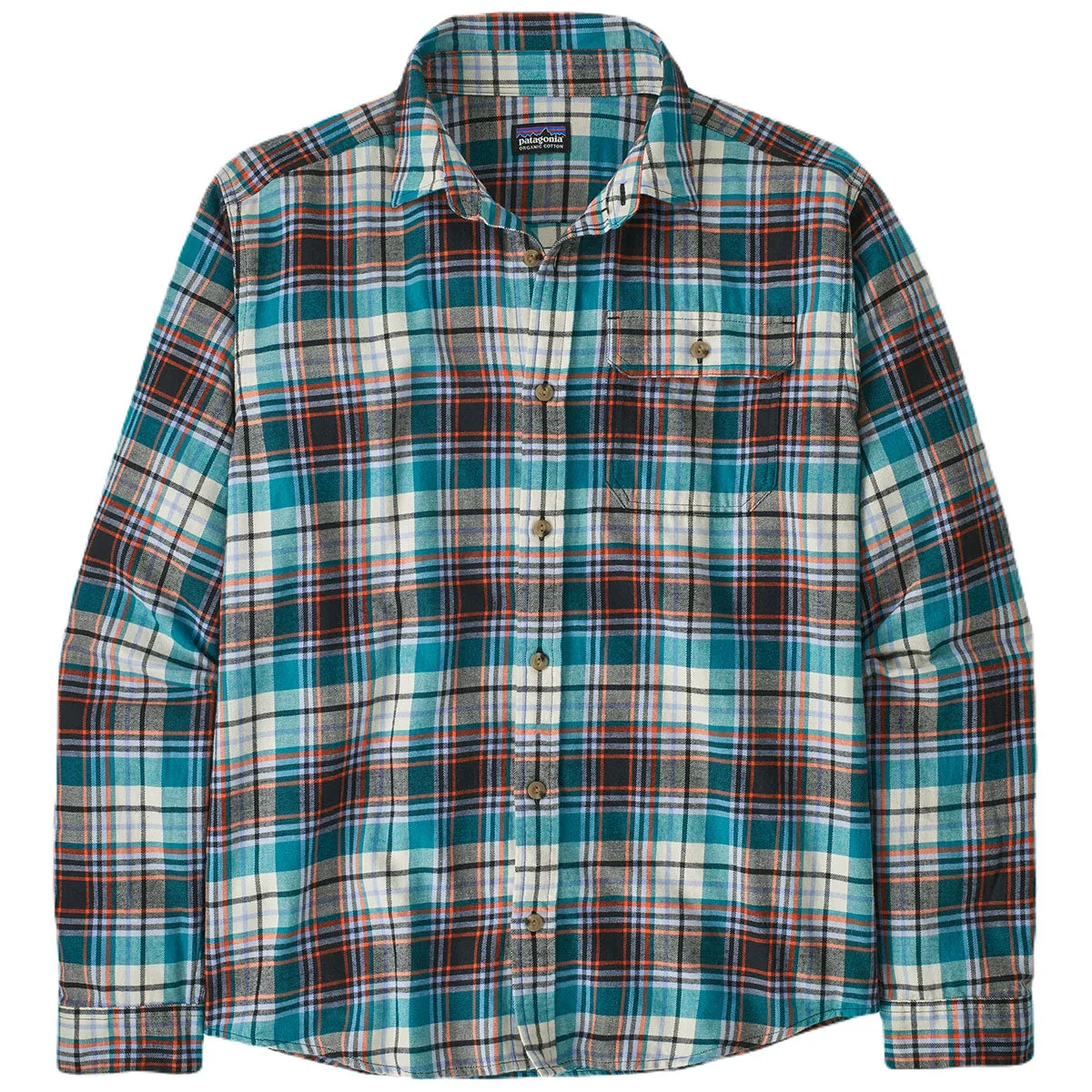 Patagonia Men's Lavas-Belay Blue Long-Sleeved Cotton in Conversion Lightweight Fjord Flannel Shirt