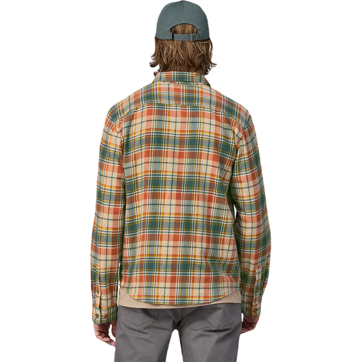 Patagonia Men's Lavas-Fertile Brown Long-Sleeved Cotton in Conversion Lightweight Fjord Flannel Shirt