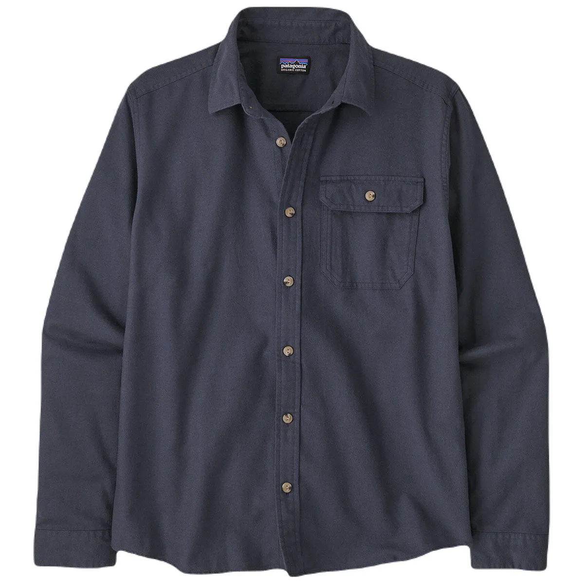 Patagonia Men's Smolder Blue Long-Sleeved Cotton in Conversion Lightweight Fjord Flannel Shirt