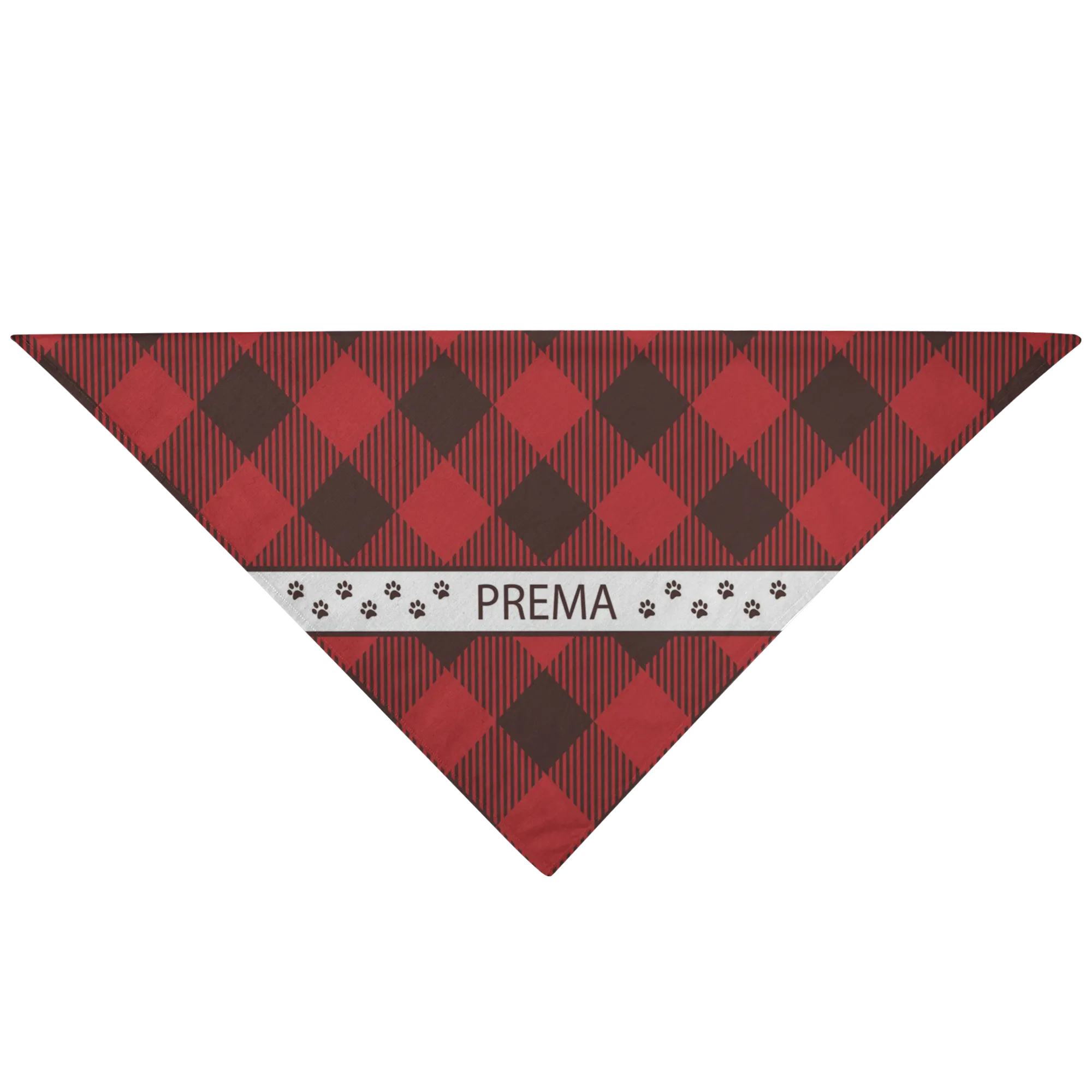 Personalized Dog Bandana Red Flannel Prema