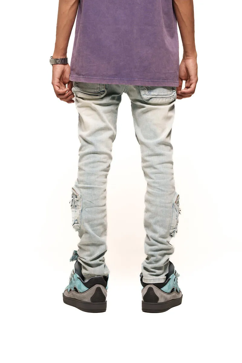 PHEELINGS TIME DON'T WAIT CARGO SKINNY DENIM (LIGHT BLUE)