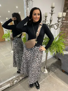 Pleated Leopard Skirt Nellie