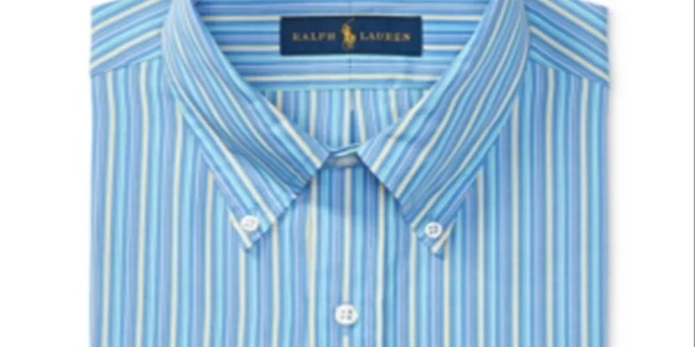 Polo Ralph Lauren Men's Classic Regular Fit Striped Dress Shirt Blue Size 17.5X35X36