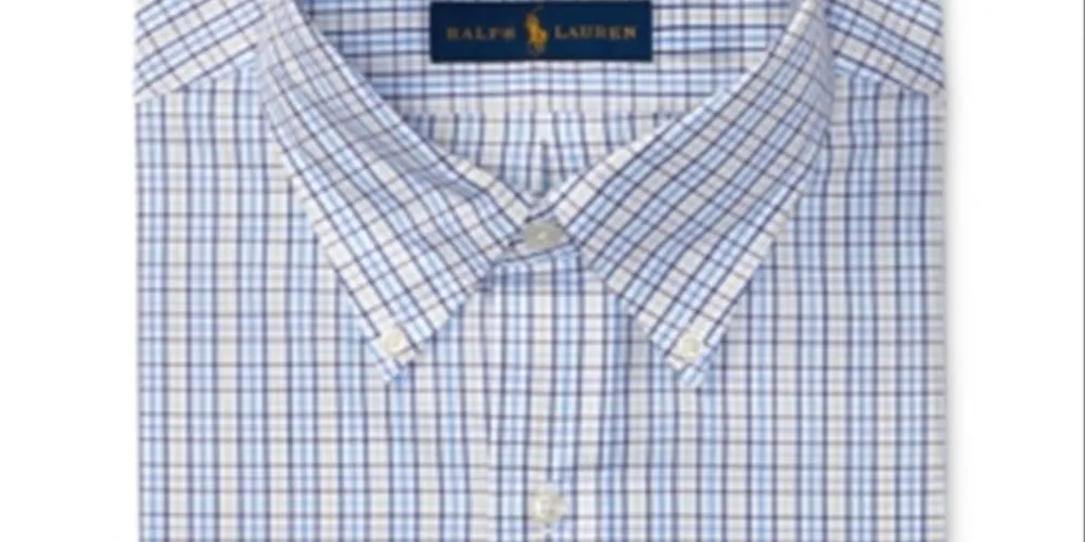 Polo Ralph Lauren Men's Regular Fit Checked Poplin Dress Shirt White Size 15.5X32X33