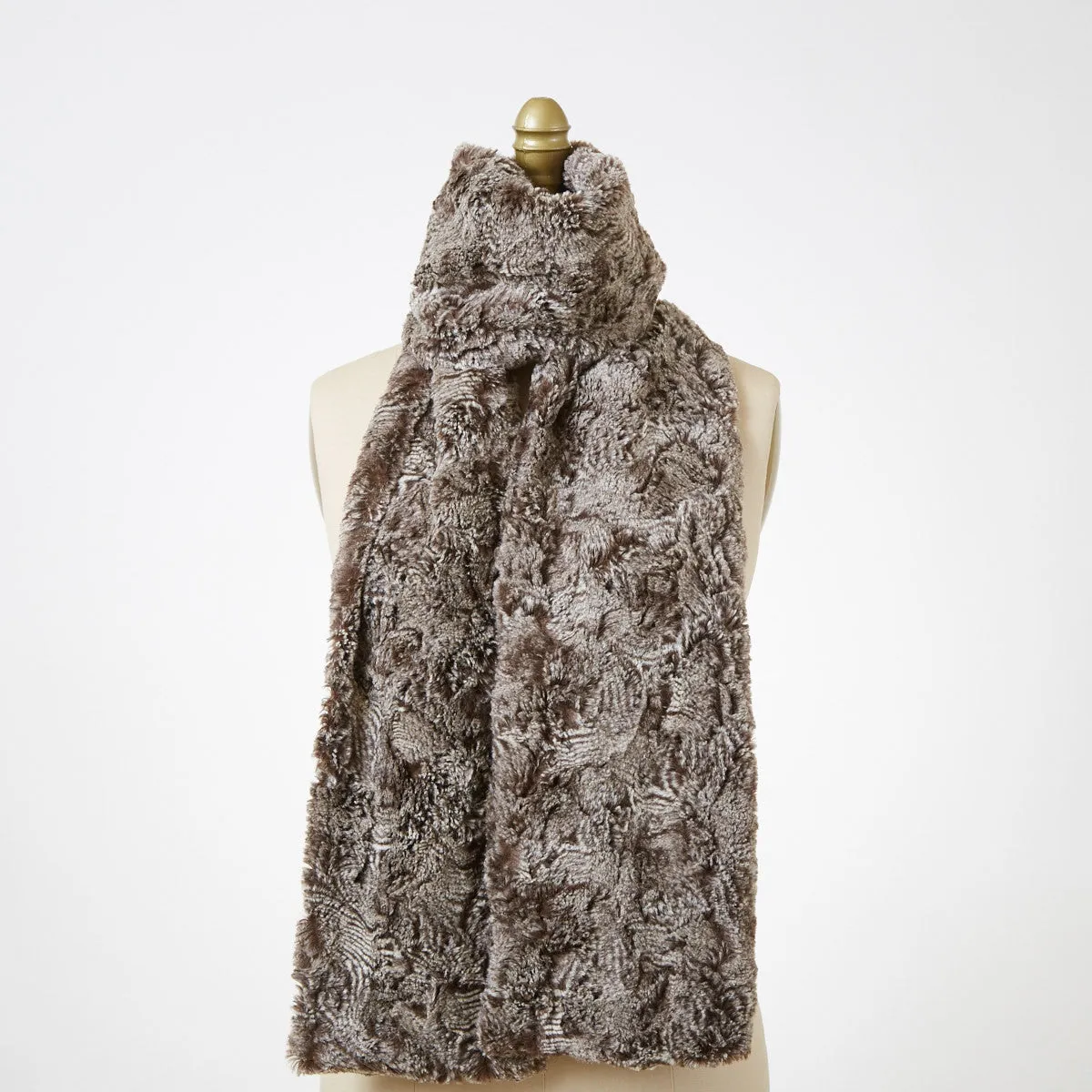 Praline Swirl Luxury Faux Fur Scarf