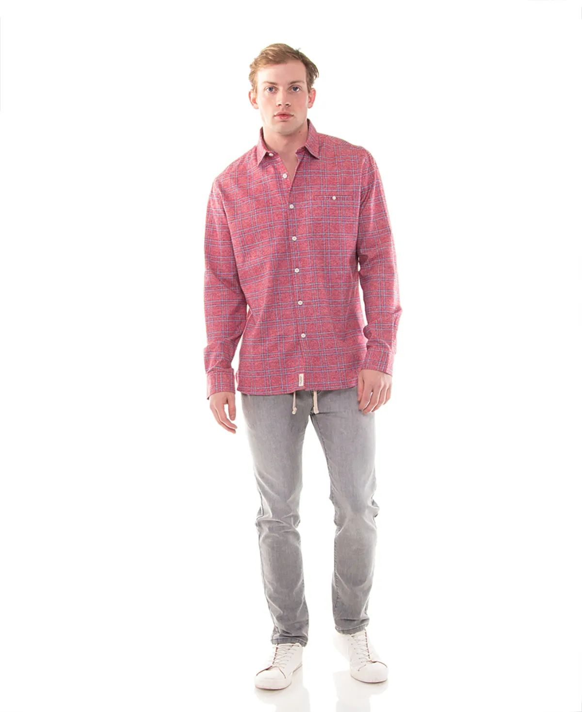 Pratt Plaid Flannel Shirt (Red)