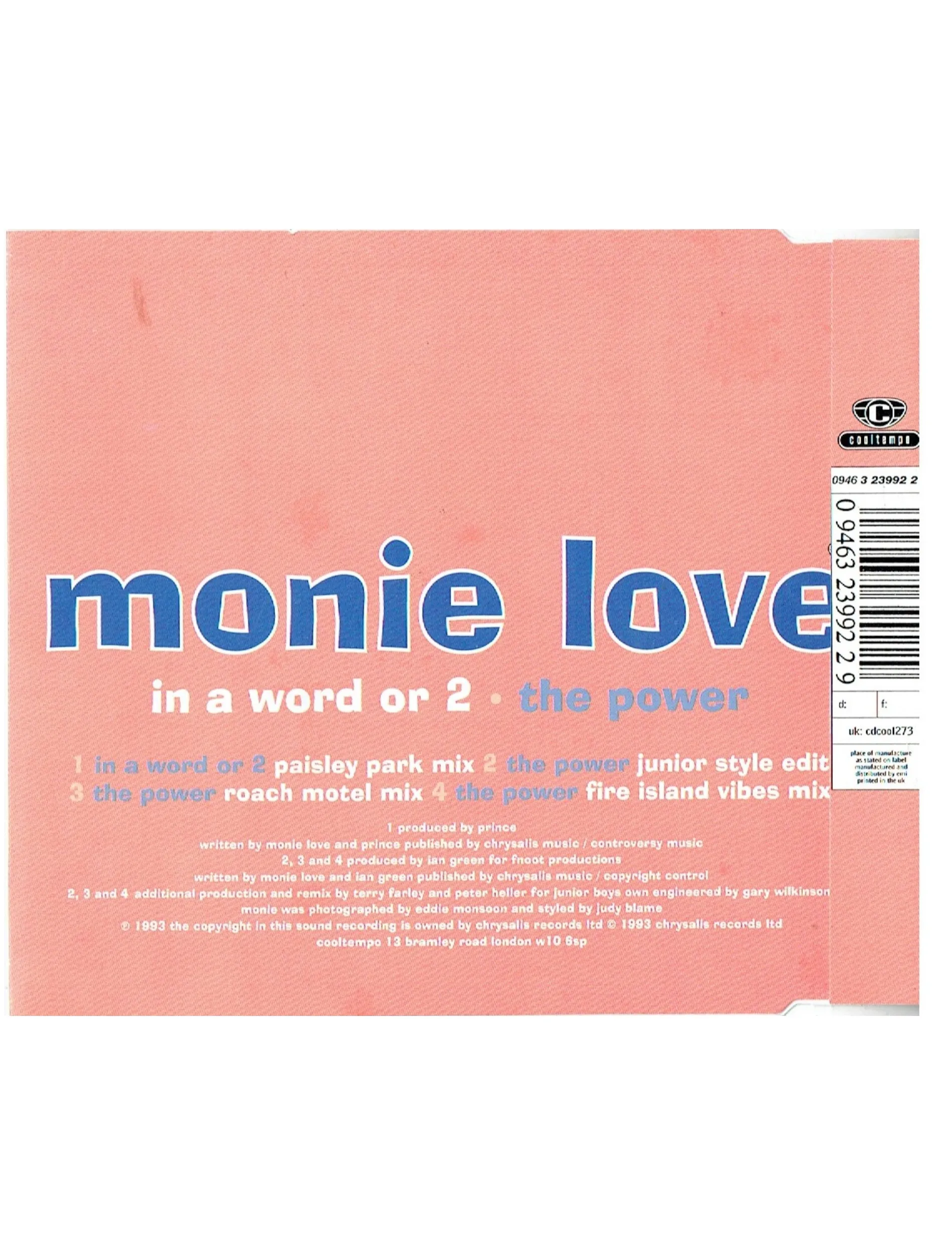 Prince – Monie Love In A Word Or 2 CD Single EU Preloved: 1993