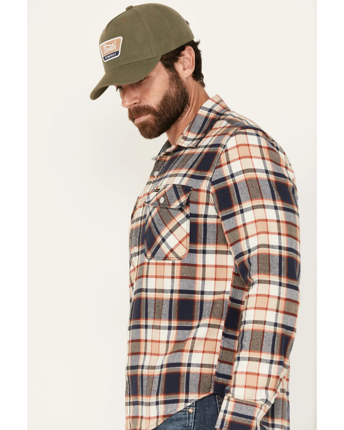 Product Name:  Brixton Men's Bowery Plaid Print Long Sleeve Button-Down Flannel Shirt