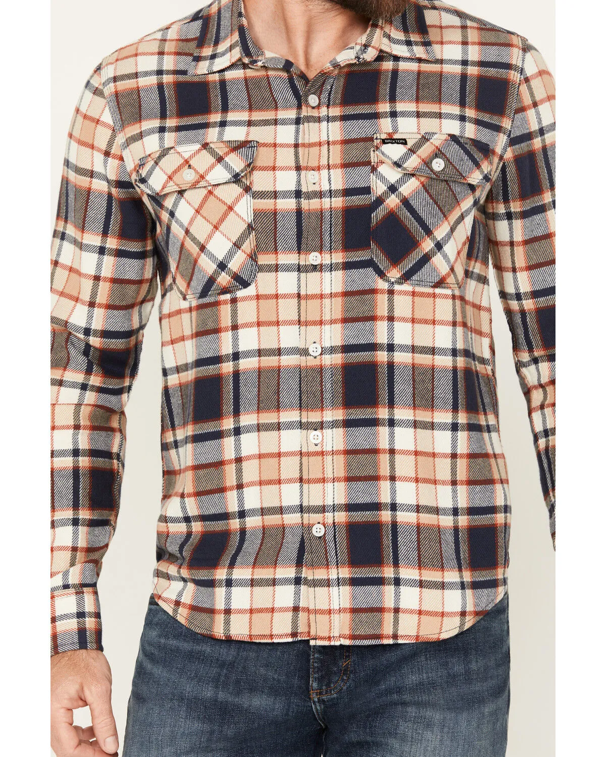 Product Name:  Brixton Men's Bowery Plaid Print Long Sleeve Button-Down Flannel Shirt