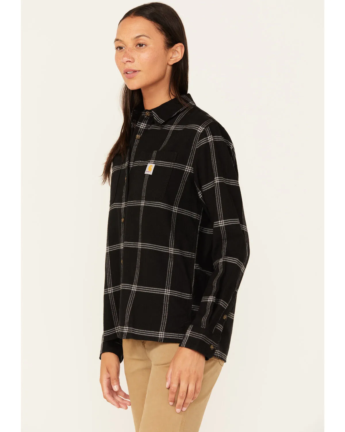 Product Name:  Carhartt Women's Rugged Flex Loose Fit Midweight Long Sleeve Flannel Shirt