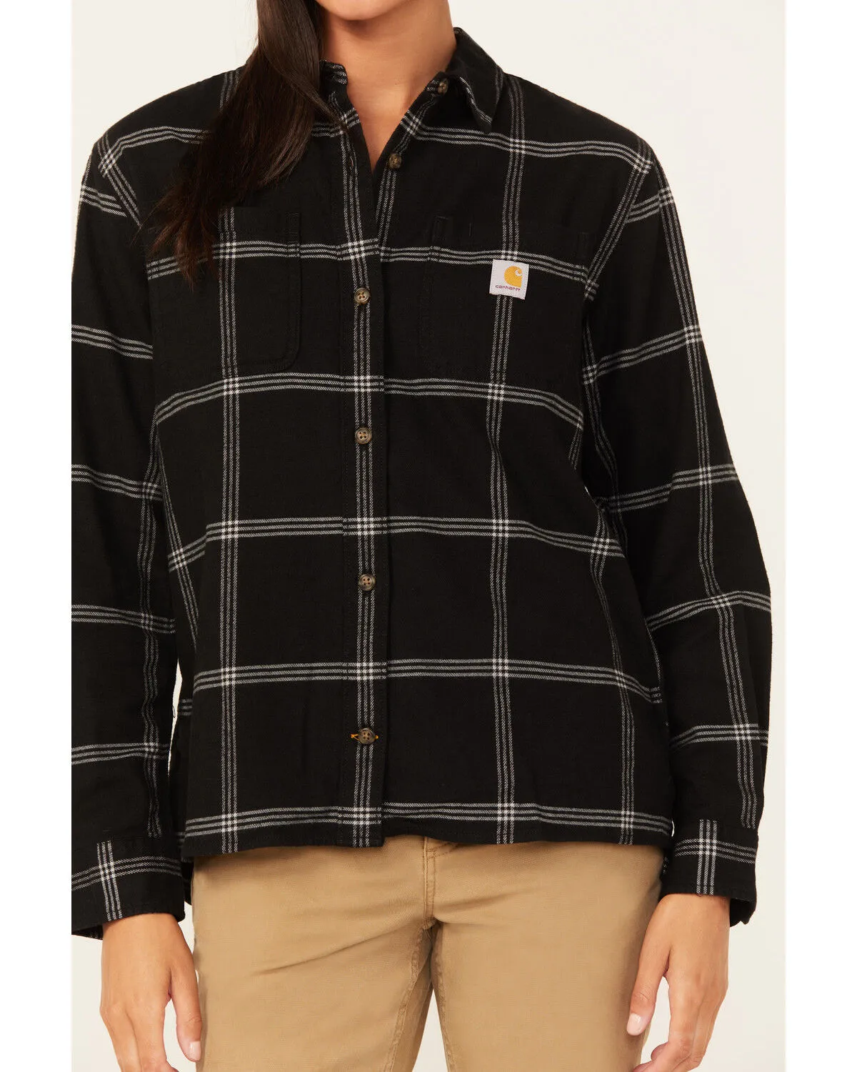 Product Name:  Carhartt Women's Rugged Flex Loose Fit Midweight Long Sleeve Flannel Shirt