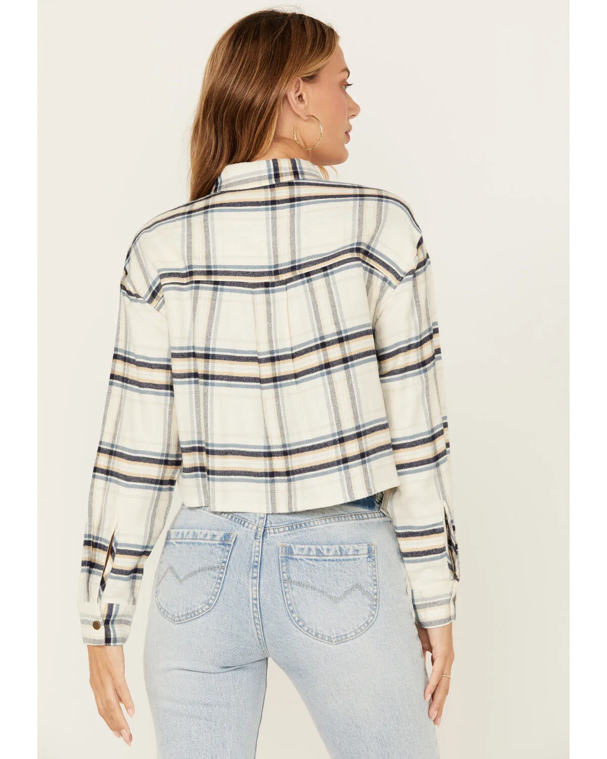 Product Name:  Cleo + Wolf Women's Cropped Plaid Print Flannel Shirt