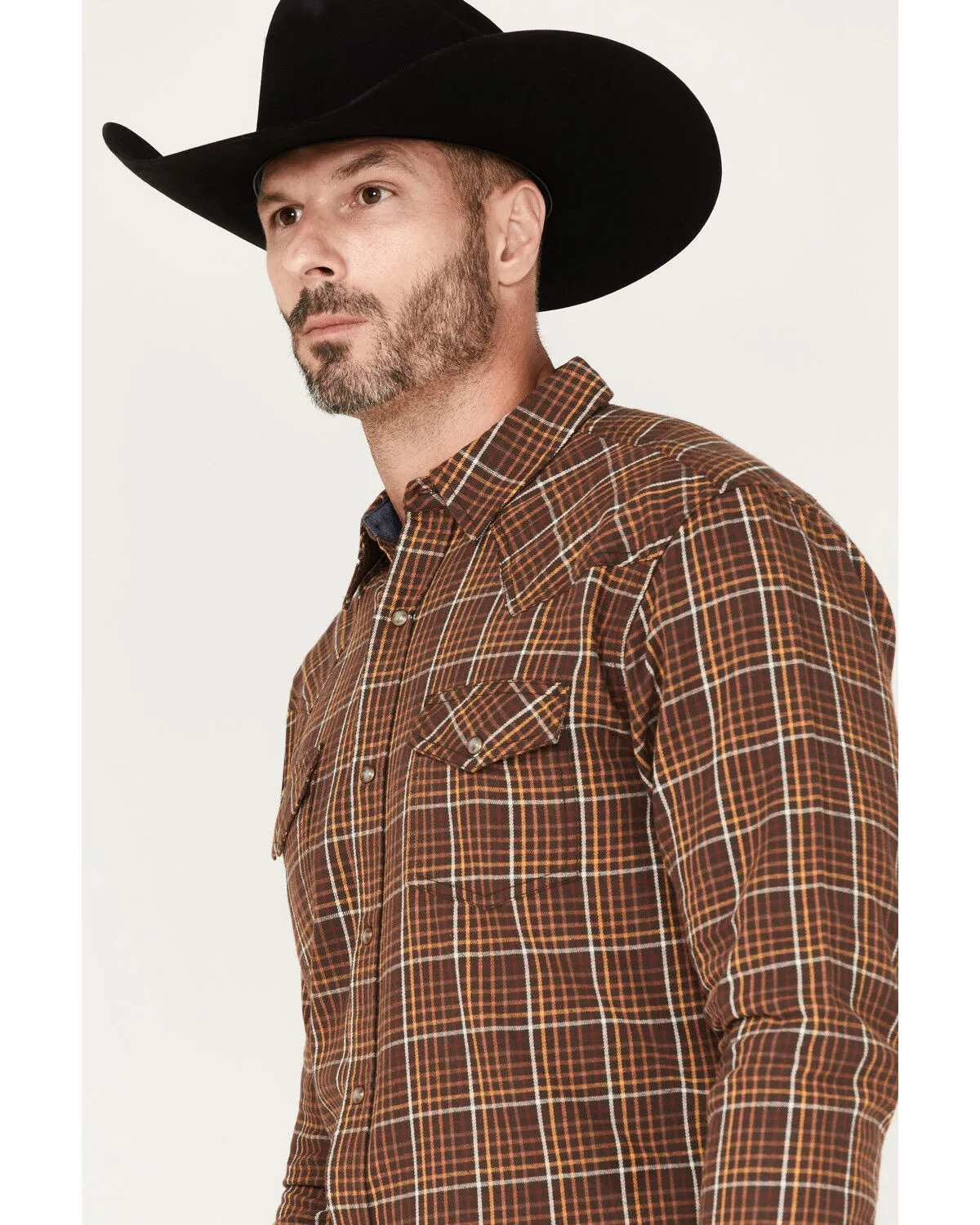 Product Name:  Cody James Men's Rusty Nail Plaid Print Long Sleeve Snap Western Flannel Shirt