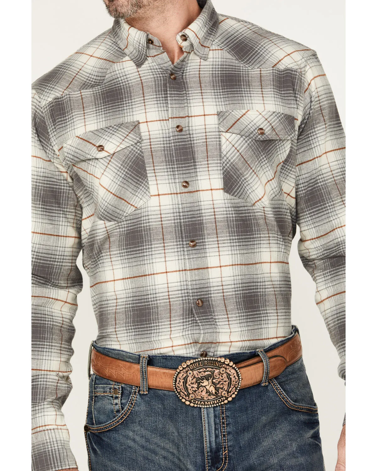 Product Name:  Dakota Grizzly Men's Dutton Plaid Print Long Sleeve Stretch Snap Flannel Shirt