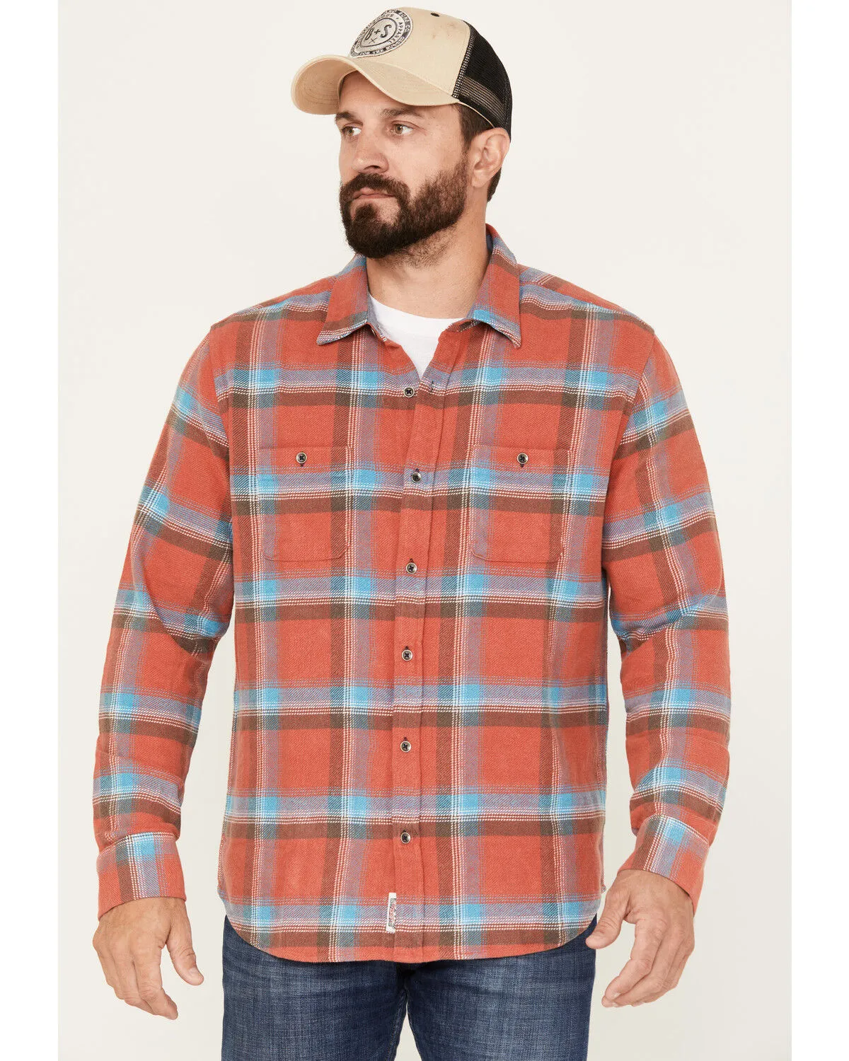 Product Name:  Flag & Anthem Men's Larkspur Long Sleeve Button Down Flannel Shirt