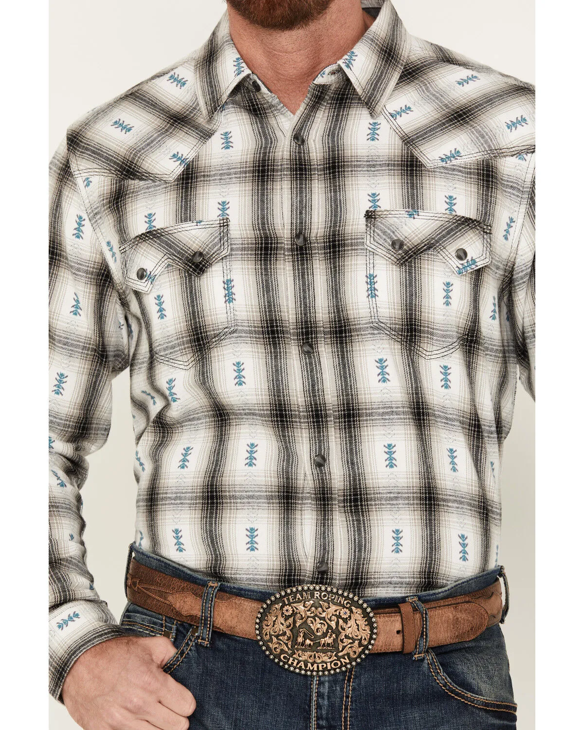 Product Name:  Moonshine Spirit Men's Southwestern Plaid Print Long Sleeve Snap Flannel Shirt