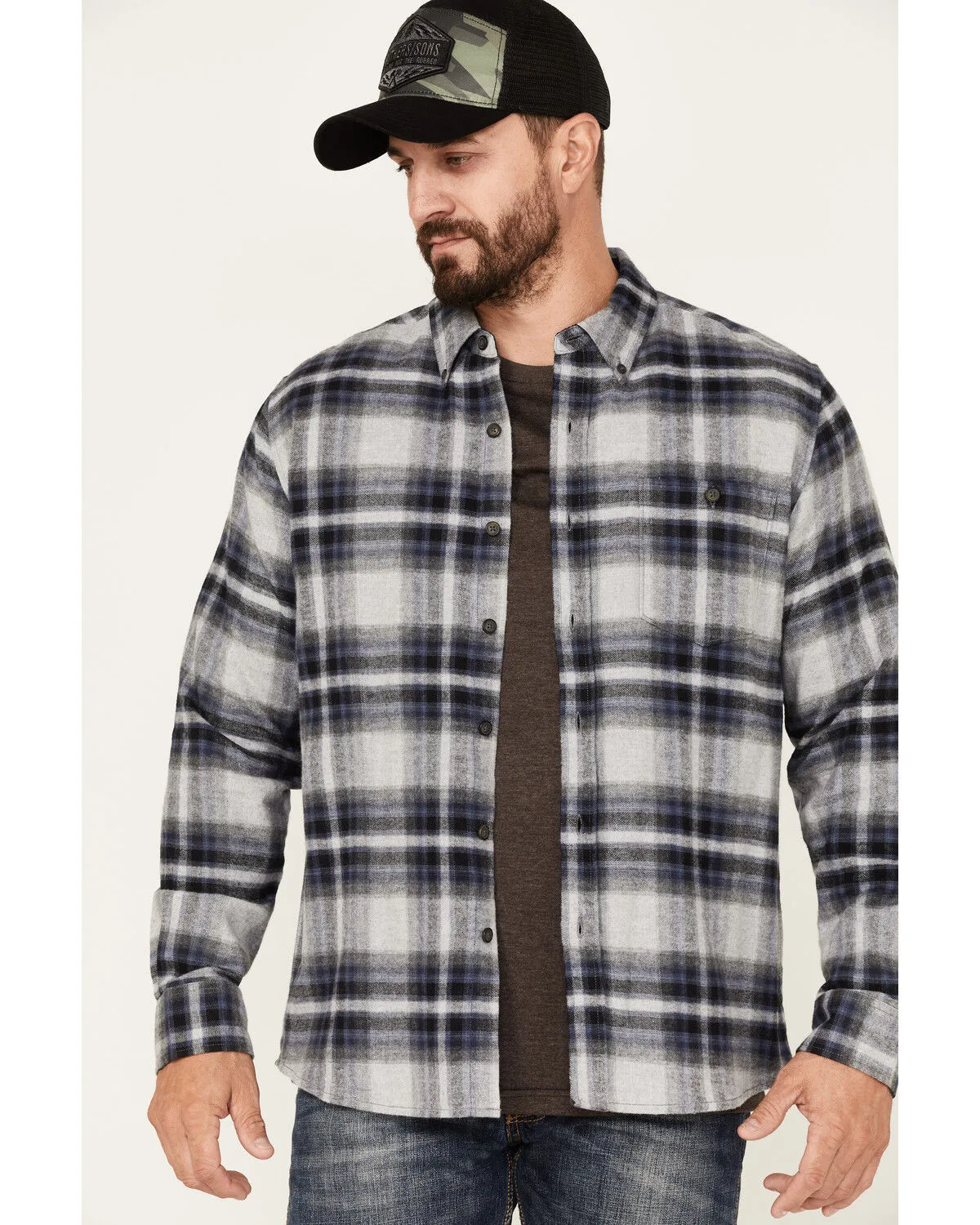 Product Name:  North River Men's Medium Plaid Print Long Sleeve Button-Down Flannel Shirt