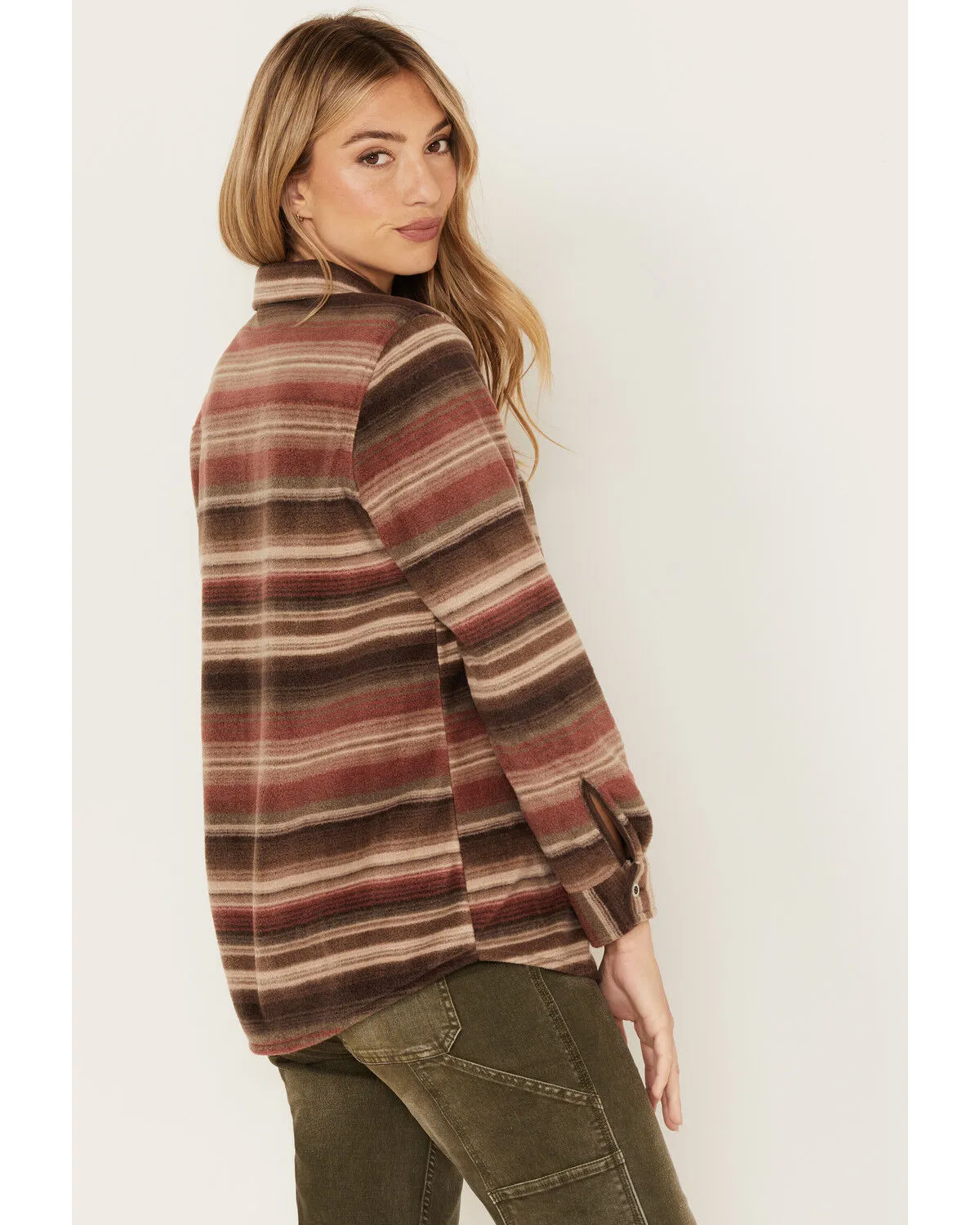 Product Name:  North River Women's Serape Stripe Print Long Sleeve Button Down Flannel Shirt